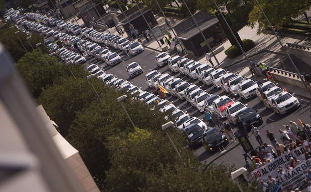 Manifestación de taxistas.