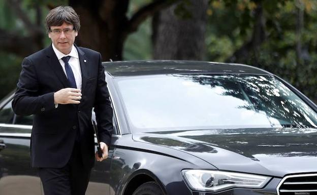 Carles Puigdemont a su llegada a la reunión de la Junta de Seguridad de Cataluña./EFE