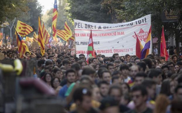 Manifestante en Barcelona./Efe
