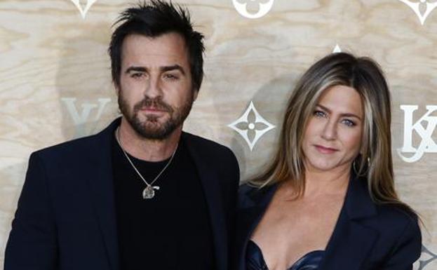 Jennifer Aniston, con su marido./