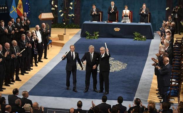 Entrega del Premio de la Concordia de este año./AFP