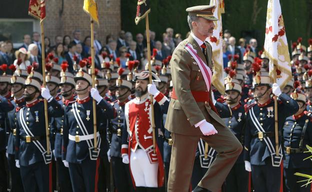 El Rey Felipe VI, en Guadalajara durante el acto central del Día de las Fuerzas Armadas. /Pepe Zamora (Efe)