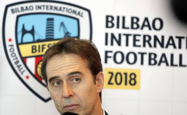 Julen Lopetegui, durante el I Bilbao International Football Summit (BIFS'18). /Efe