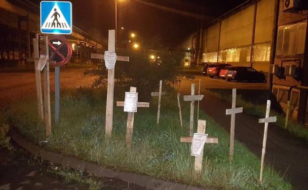 Cruces para el comité de empresa de Arcelor en Gijón