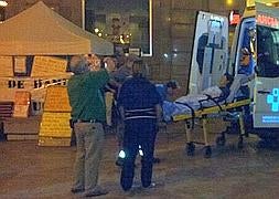 Momento en el que Cordero es trasladado al HUCA. :: e. c./