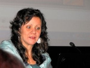 Inma Marcos, ayer durante la charla organizada ayer por Amamantar. / E. C./
