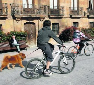 Unos ciclistas por El Antiguo . ::
MARIO ROJAS/