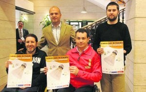 Barbillo, Ramos, Martínez y Álvarez, ayer en Gijón. ::
P. CITOULA/