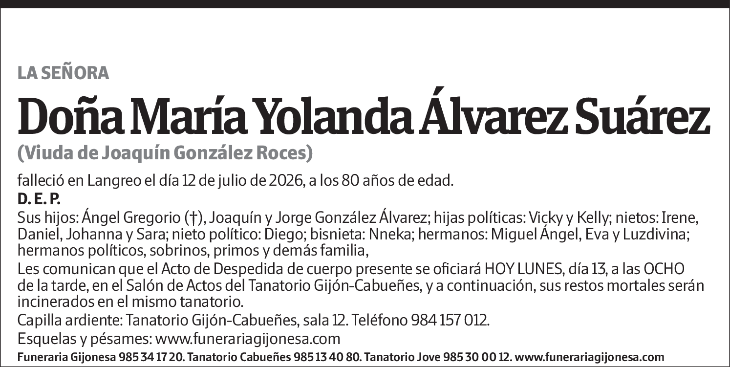 María Yolanda Álvarez Suárez