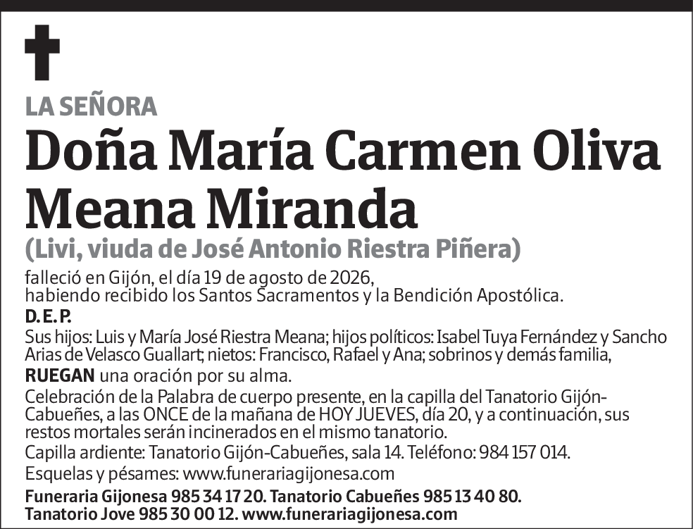 María Carmen Oliva Meana Miranda