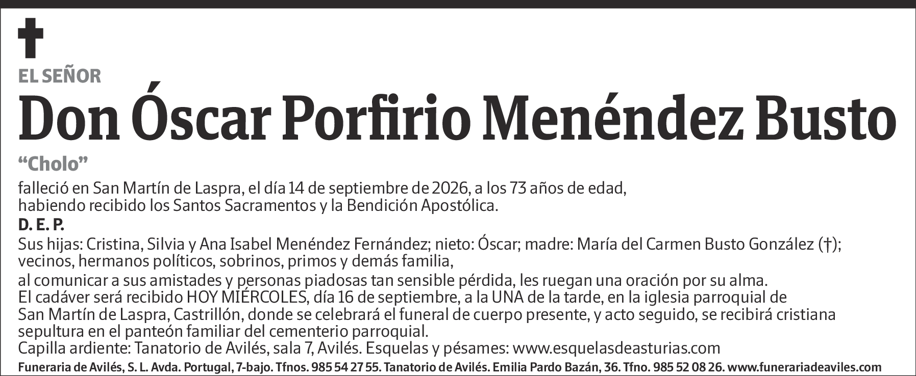 Óscar Porfirio Menéndez Busto