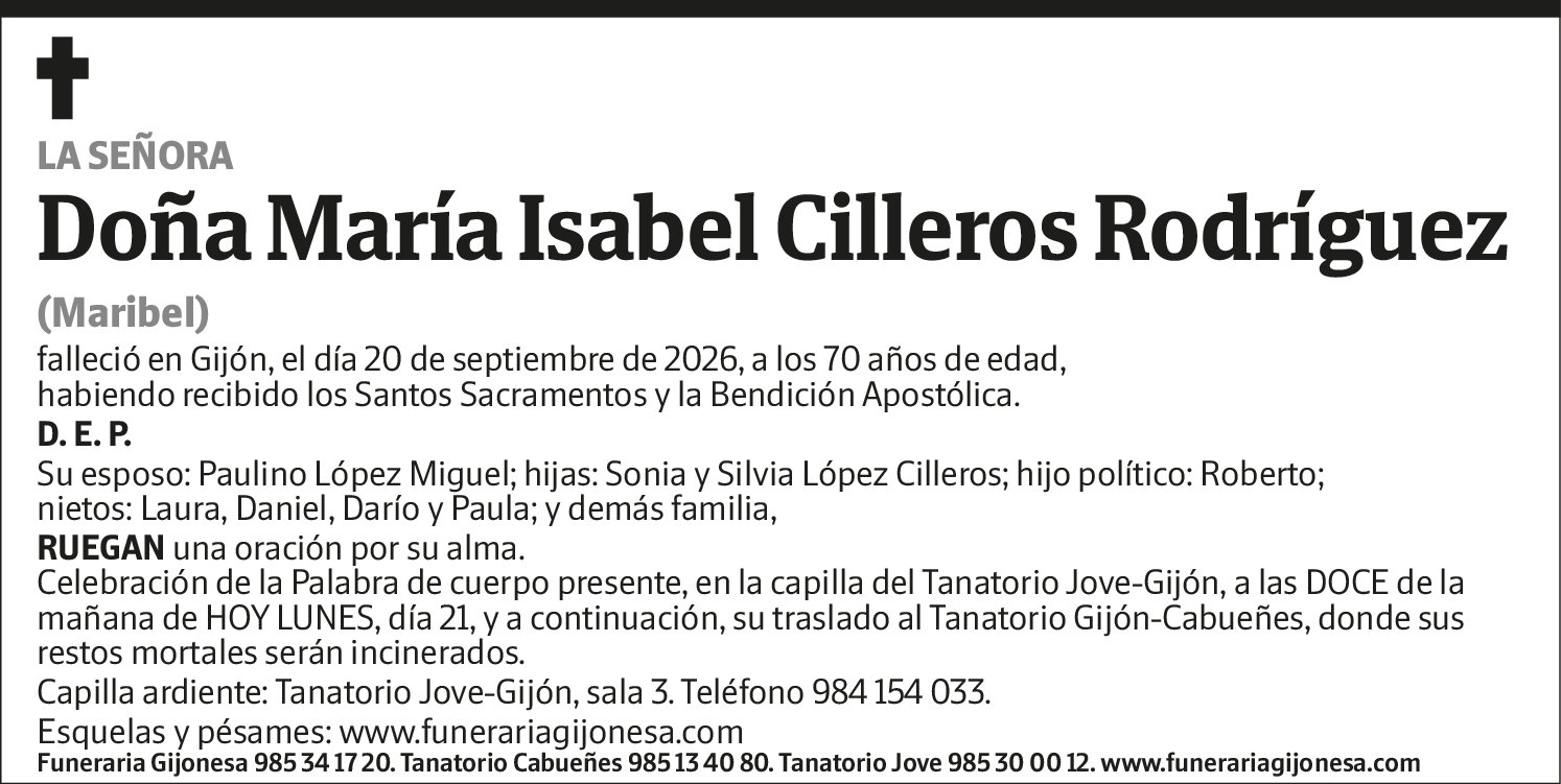 María Isabel Cilleros Rodríguez