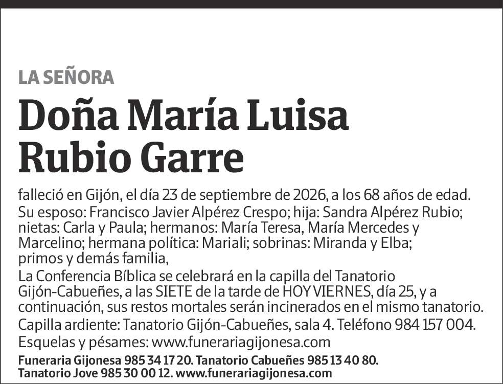 María Luisa Rubio Garre