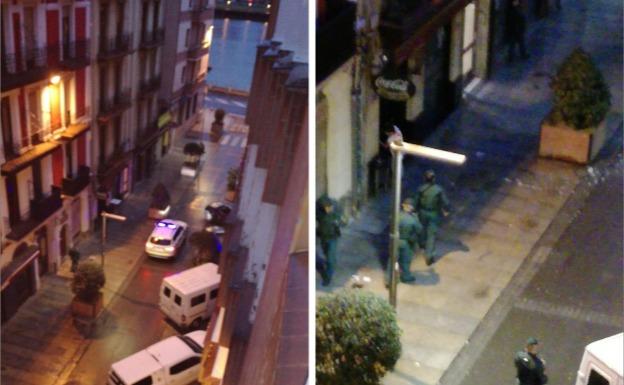 Imágenes del dispositivo de la Guardia Civil en Erandio. /E.C