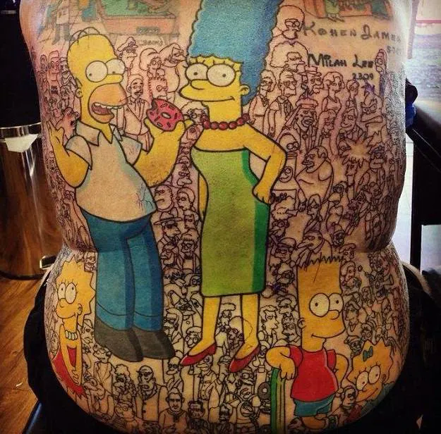 Se tatúa 203 personajes de los Simpson para entrar en el Guinness | El  Comercio