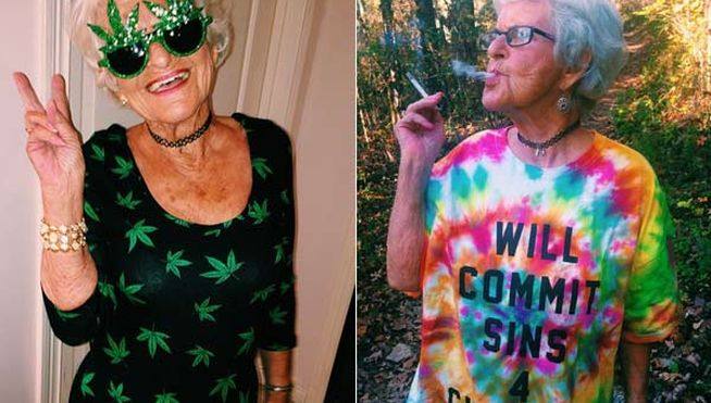 Una abuela de 86 años que fuma marihuana y posa desnuda es 